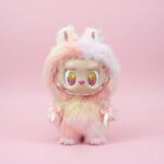 Peach Pink Ribbon Fluffy Plush Doll | 38CM Vinyl Face Figure