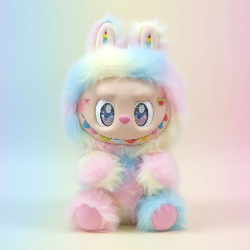 Colorful Big Boss Fluffy Plush Doll 38CM Vinyl Face Figure - Oddartoy