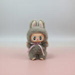 Vinnie Gray Fluffy Plush Doll 17CM Pink Bow Vinyl Figure